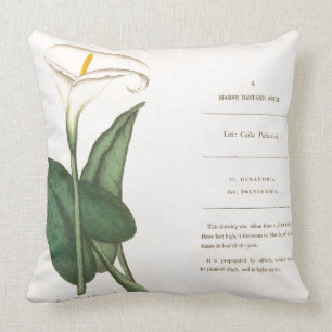 Botanical Calla Lily Flower Floral Cushion