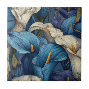 Botanical Calle Lilies Tiles For Modern Bathroom