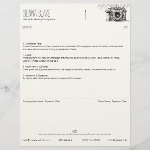 Botanical Camera Photographer Contract – Page 2 Custom Letterhead