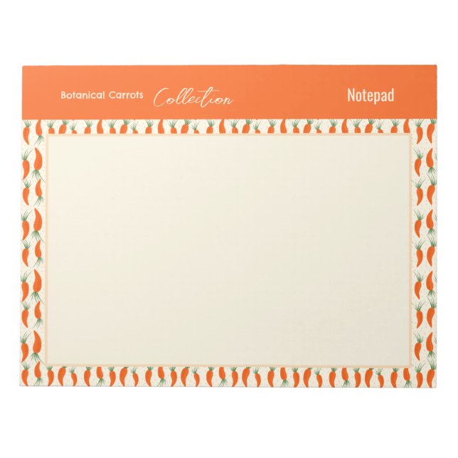 Botanical Carrots Collection Notepad (Front)