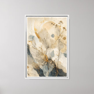 Botanical Cartography | Luxury Neutral Botanical  Canvas Print