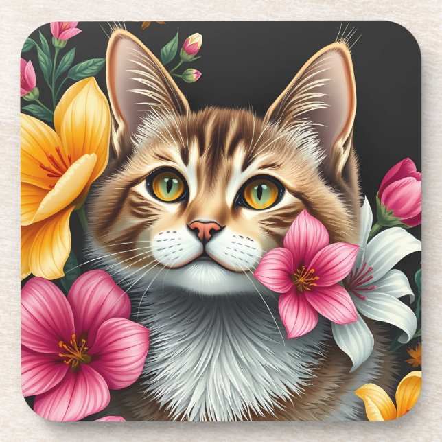 Botanical Cat Haven Coaster (Front)