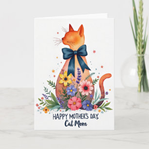 Botanical Cat Mothers Day Card