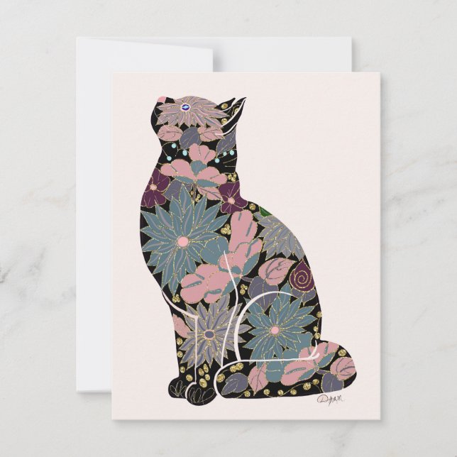 Botanical Cat Note Card (Front)