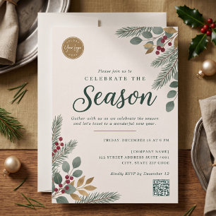 Botanical Celebrate The Season Corporate Holiday Invitation