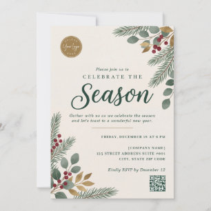 Botanical Celebrate The Season Corporate Holiday Invitation