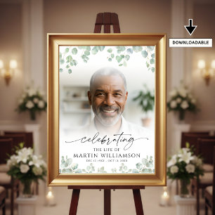 Botanical Celebrating the Life of Photo Funeral Poster