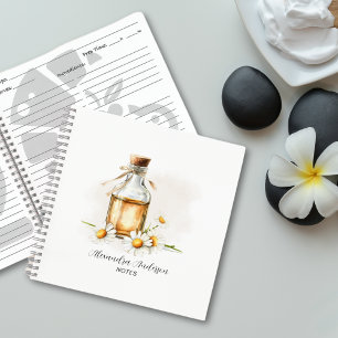 Botanical Chamomile Essential Oils Watercolor Notebook