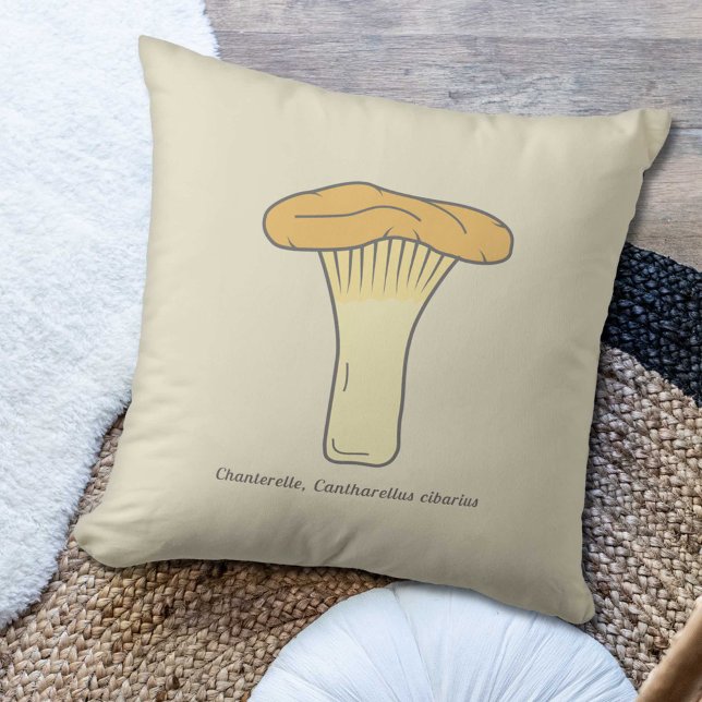 Botanical Chanterelle Mushroom Pillow (Botanical Chanterelle Mushroom Pillow)
