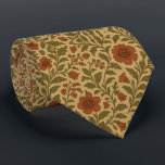 Botanical Charm Tie<br><div class="desc">Bring timeless botanical charm to your wardrobe with this elegant silk necktie featuring a classic vintage pattern of rich red flowers, green vines, and delicate leaves on a warm textured cream background. Perfect for fall weddings, garden parties, or adding romantic sophistication to navy, beige, or charcoal suits. The heritage-inspired floral...</div>