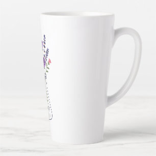 Botanical Chemistry Flask with Lavender and Rose A Latte Mug