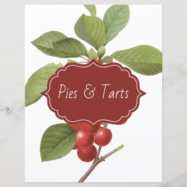 Botanical Cherry Recipe Divider (Front)