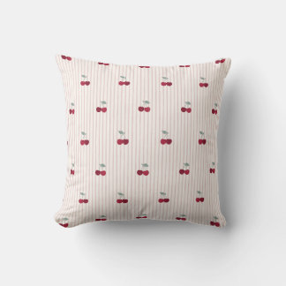 Botanical Cherry Stripe Picnic Party Cushion