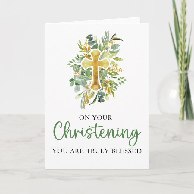 Botanical Christening Card (Front)