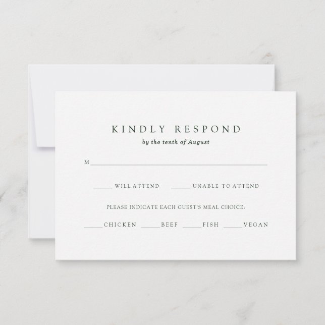 Botanical Christmas | Holiday Meal Choice RSVP (Front)