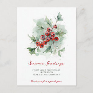 Botanical Christmas Holidays Company Business  Holiday Postcard