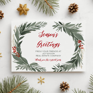Botanical Christmas Holidays Company Business  Holiday Postcard