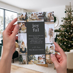 Botanical Christmas Personalised 10 Photo Colage Holiday Card