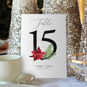 Botanical Christmas Wedding Table Number 15