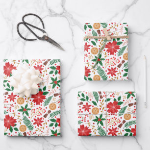 Botanical Christmas Wrapping Paper Sheet