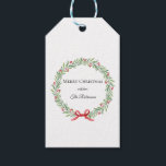 Botanical Christmas Wreath Modern Script  Gift Tags<br><div class="desc">This elegant gift tag features a beautiful Christmas wreath. Edit the message and name to make it perfect for you. It's part of a collection of items perfect for Christmas. Please have a look and see if there is anything else from the collection you would like too. Enjoy.</div>