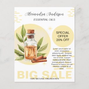 Botanical Cinnamon Essential Oil Watercolor Promo Flyer