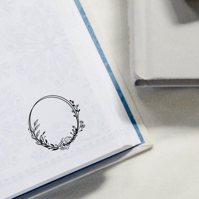 Botanical Circle Flowers Journal  Rubber Stamp (Creator Uploaded)