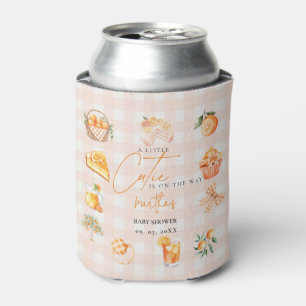 Botanical citrus orange Cutie Summer Baby Shower Can Cooler