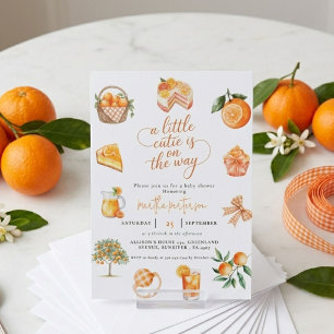 Botanical citrus orange Cutie Summer Baby Shower Invitation