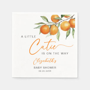 Botanical Citrus Orange Little Cutie Baby Shower Napkin