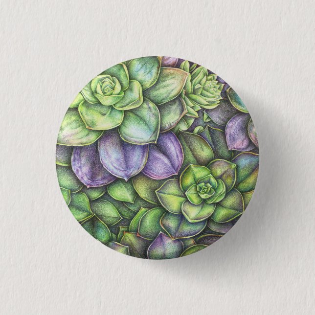 Botanical Colorful Illustration Button (Front)