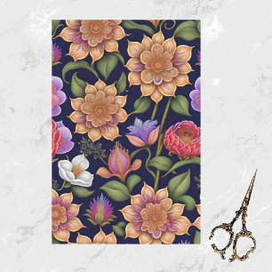 Botanical Colourful Flowers Artwork Tissue Paper
