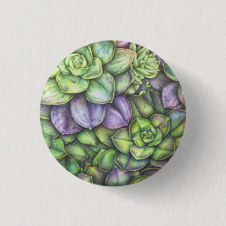 Botanical Colourful Illustration Button