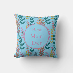 Botanical Colourful  Leaves Watercolor Boho Cushion