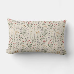 Botanical Cottagecore Pattern Lumbar Cushion