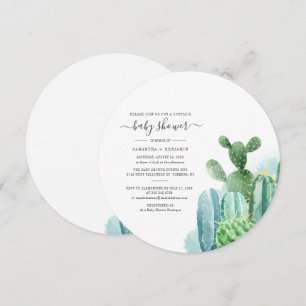 Botanical Couples Baby Shower Cacti Script Plants Invitation