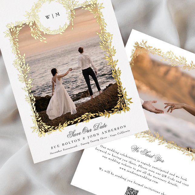 Botanical Crest Monogram Photo Frame Real Gold (Creator Uploaded)