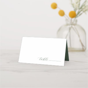 Botanical Crest Monogram Sage Wedding Place Card