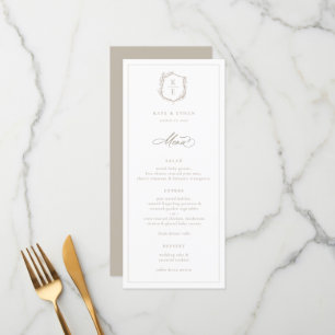 Botanical Crest Monogram Wedding Menu