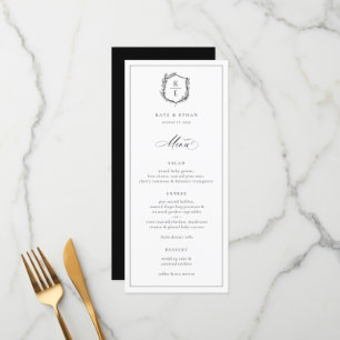 Botanical Crest Monogram Wedding Menu