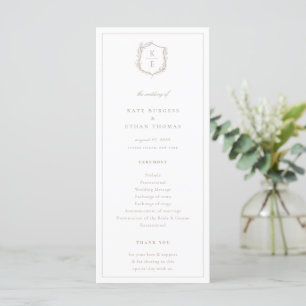 Botanical Crest Monogram Wedding Program
