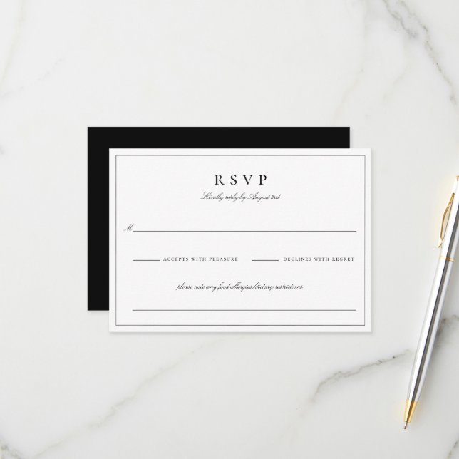 Botanical Crest Monogram Wedding RSVP Card (Front/Back In Situ)
