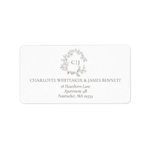 Botanical Crest Suite 3-Line Return Address Label