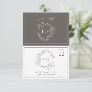 Botanical Crest Suite Monogram Wedding Place Card