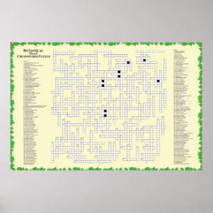 Botanical Crossword 156 plants to find Funny Giant Poster
