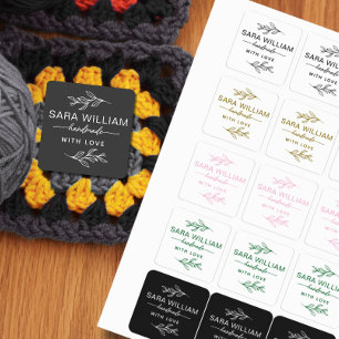 Botanical Custom Clothing label for handmade item