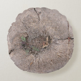 Botanical Cut Palm Tree Photo Round Cushion