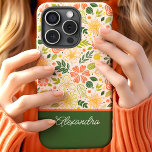 Botanical Cute Floral Pattern Script Name iPhone 15 Case<br><div class="desc">Brighten your accessories with this delightful design featuring a vibrant pattern of botanical florals. The cheerful mix of flowers and leaves in warm tones creates a charming and playful look. The script name element adds a personalised and elegant touch, making this design both unique and stylish. Perfect for those who...</div>