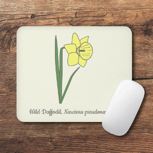 Botanical Daffodil Pastel Flower Mouse Pad
