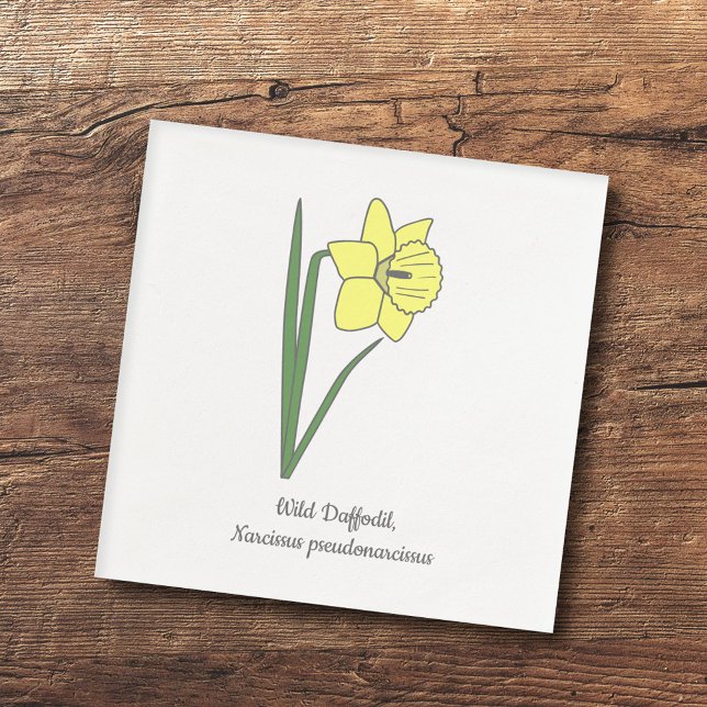 Botanical Daffodil Pastel Flower  Napkin (Botanical Daffodil Napkins)